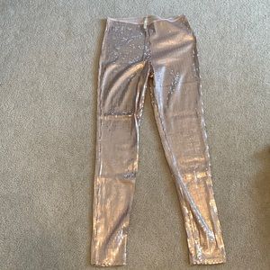 Rose gold sequin leggings